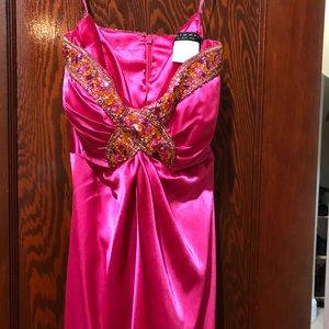 NWT Shimmer by Bari Jay pink formal gown boutique